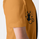 Naughty Cat Pawing Orange Halloween Polo Shirt - HYPERFAVOR