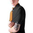 Naughty Cat Pawing Orange Halloween Polo Shirt - HYPERFAVOR