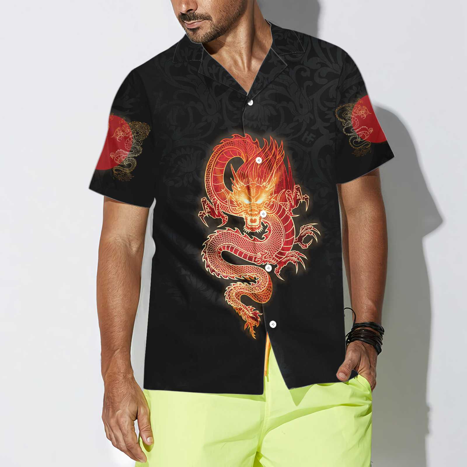 Chinese Dragon Hawaiian Shirt, Red Dragon Shirt For Men And Women