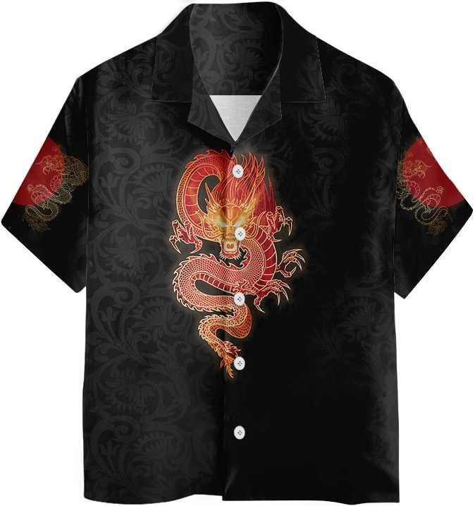 Chinese Dragon Hawaiian Shirt, Red Dragon Shirt For Men And Women