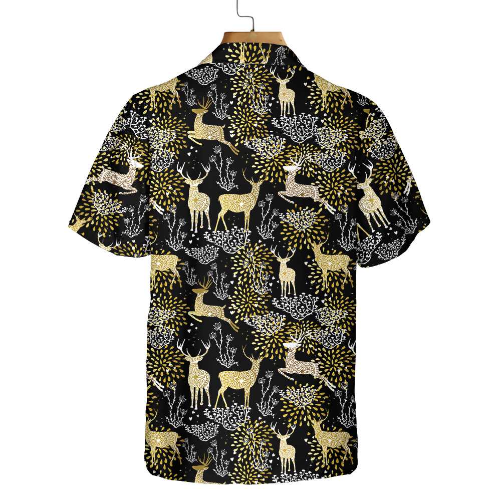 Christmas Golden Reindeers Hawaiian Shirt, Best Gift For Christmas