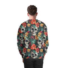 Colorful Flower Skull Pattern Sweatshirt - HYPERFAVOR