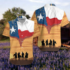 Cowboy Texas Flag Hawaiian Shirt, Vintage Texas Cowboy Shirt For Men