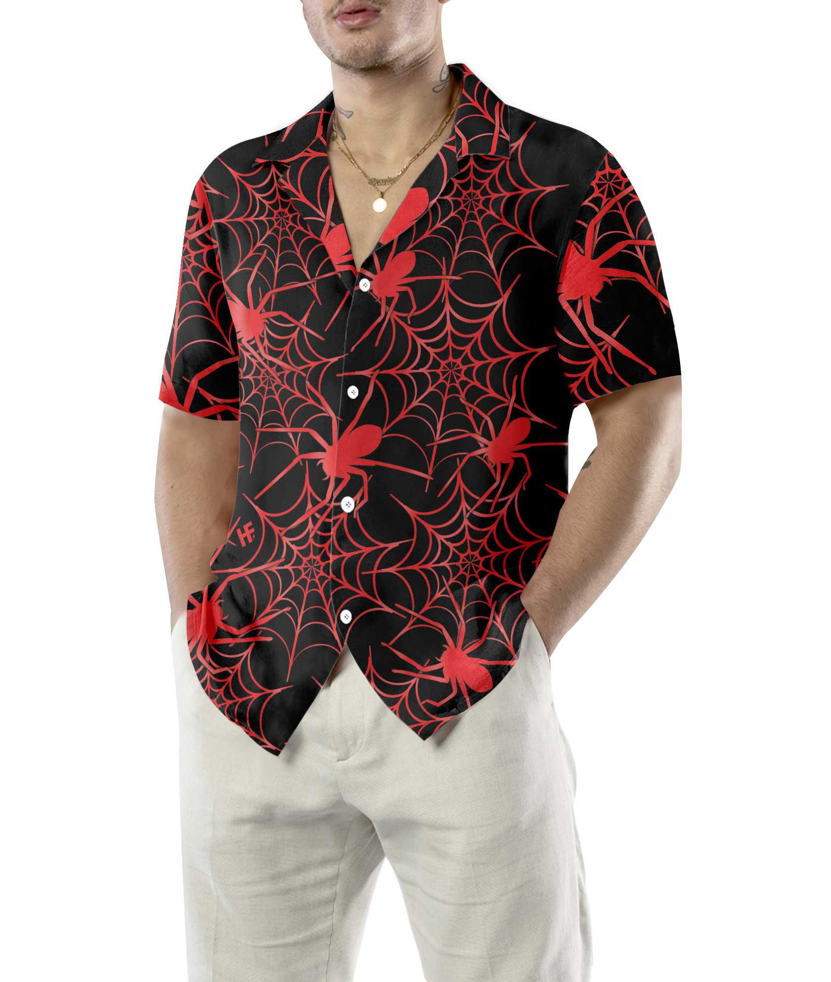 Creepy Spider Halloween Hawaiian Shirt