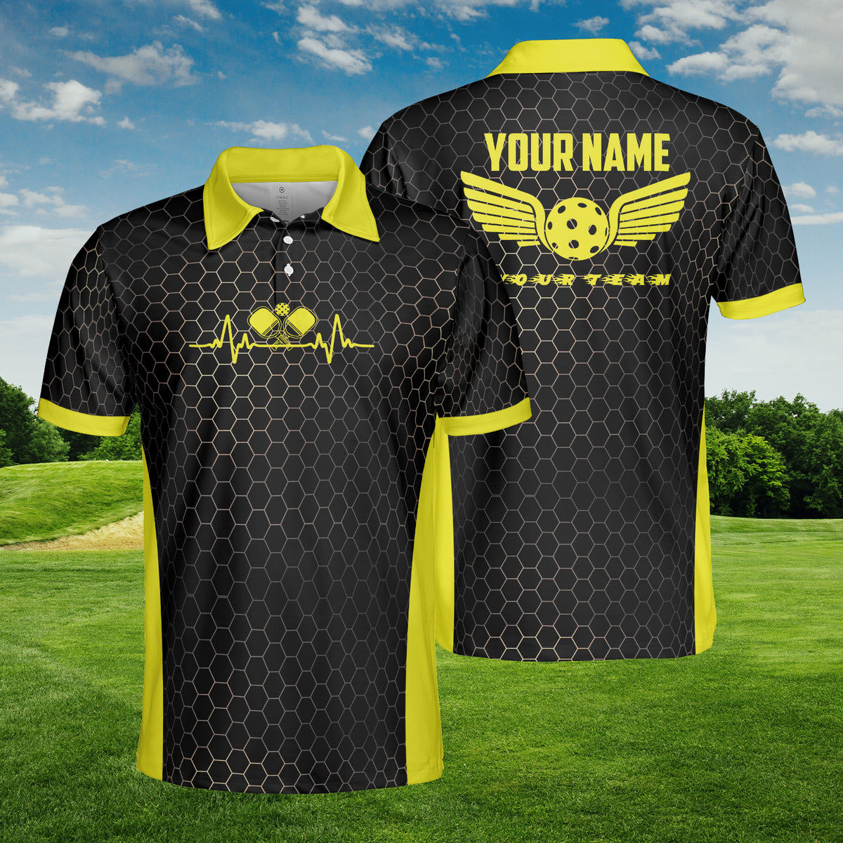 HYPERFAVOR Custom Honeycomb Pattern Pickleball Polo Shirt