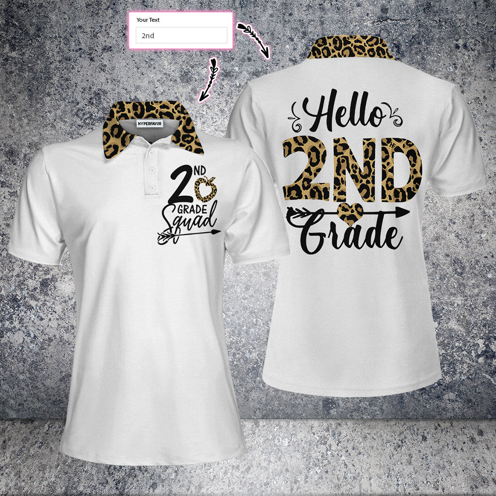 Customized Squad Team Leopard Custom Short Sleeve Women Pholo Shirt