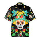 Day Of Dead Sugar Skull And Guitar Hawaiian Shirt, Funny Mexican Skull Halloween Shirt, Best Halloween Gift