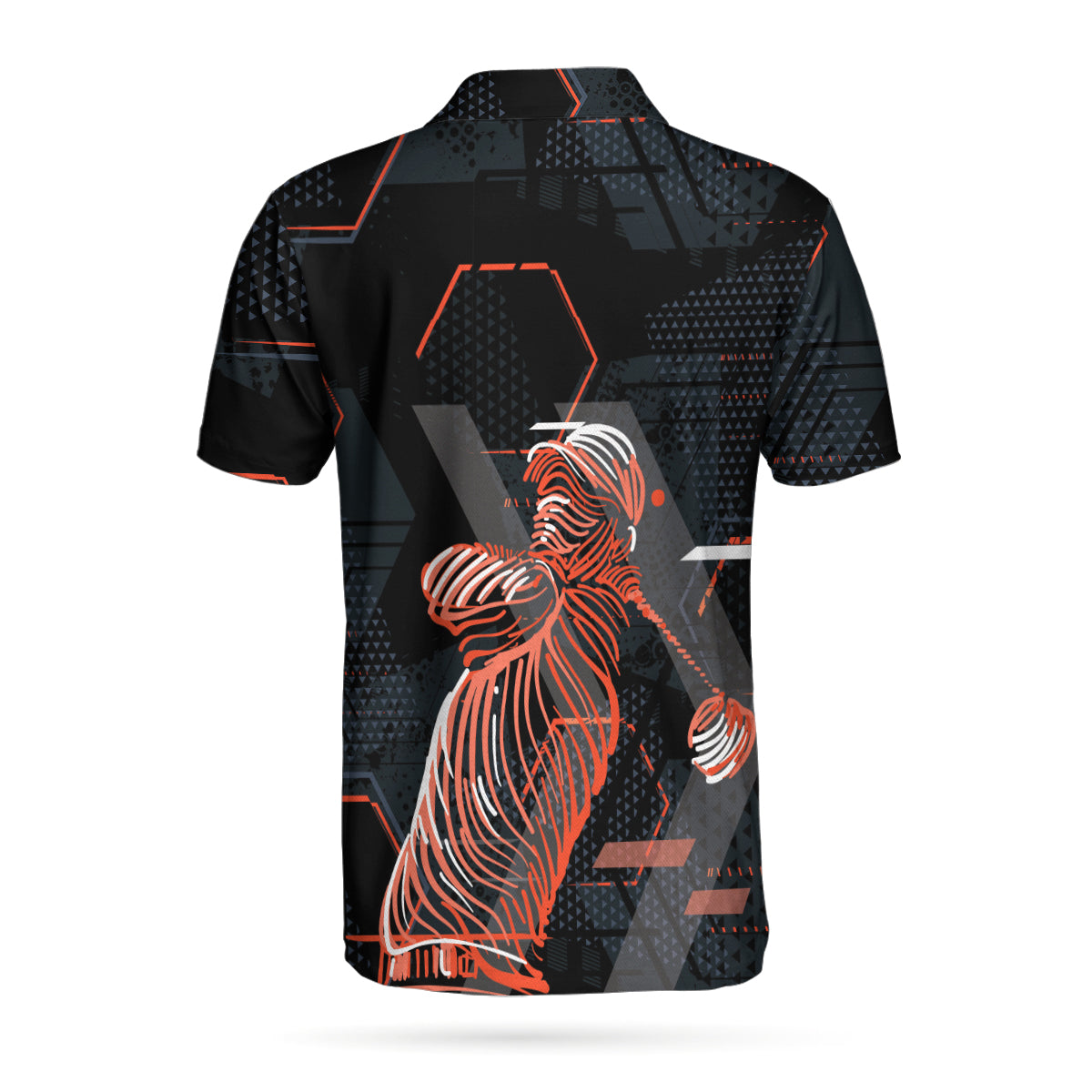 Digital Orange Golfer Golf Polo Shirt - Hyperfavor