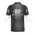 Drag Racing Custom Polo Shirt, Black American Flag Racing Shirt For Men