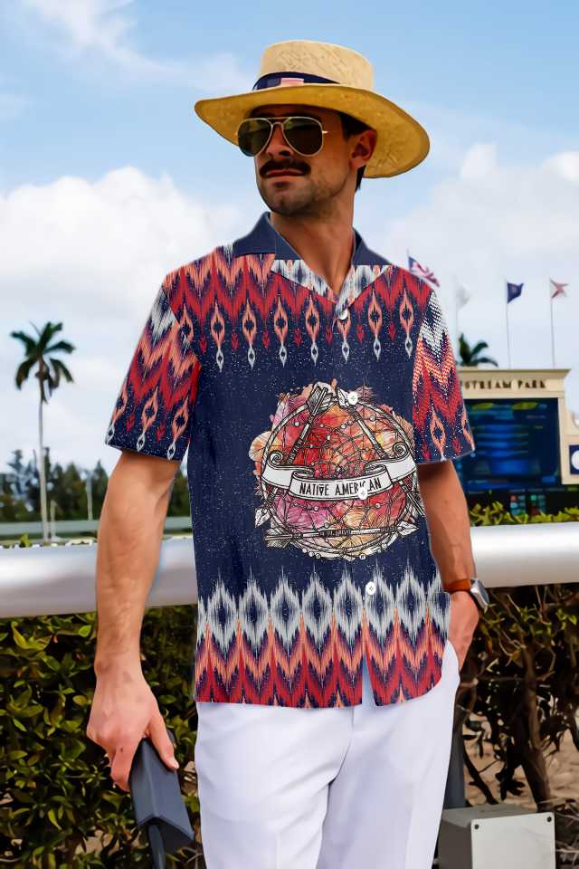 Dreamcatcher And Arrow, Tribal Legend In Boho Style Hawaiian Shirt, Unique Native American Shirt For Men And Women