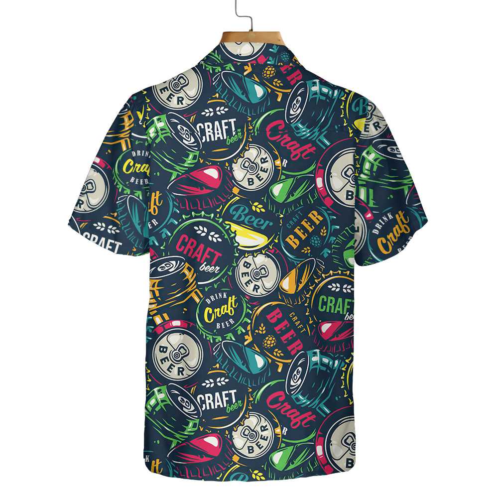 Drink Craft Beer Hawaiian Shirt, Beer Bottle Cap Patterns Shirt, Best Gift For Beer Lovers