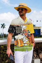 Drink More Beer And Racing Horse Hawaiian Shirt, Beer Mug Pattern Shirt, Beer Hawaiian Shirt, Best Gift For Beer Lovers