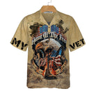 Eagle Army Veteran Home Of The Free Hawaiian Shirt, Vintage American Flag Veteran Shirt