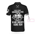 Every Strike Brings Me Closer To The Next Home Run Custom Polo Shirt, Personalized American Flag Baseball Shirt For Men