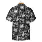 Evil Skull Tattoo Hawaiian Shirt, Horror Skull Shirt Black For Men And Women