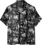 Evil Skull Tattoo Hawaiian Shirt, Horror Skull Shirt Black For Men And Women