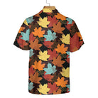 Fall Maple Leaves Black Hawaiian Shirt, Autumn Thanksgiving Shirt, Unique Gift For Thanksgiving Day