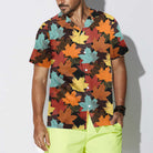Fall Maple Leaves Black Hawaiian Shirt, Autumn Thanksgiving Shirt, Unique Gift For Thanksgiving Day