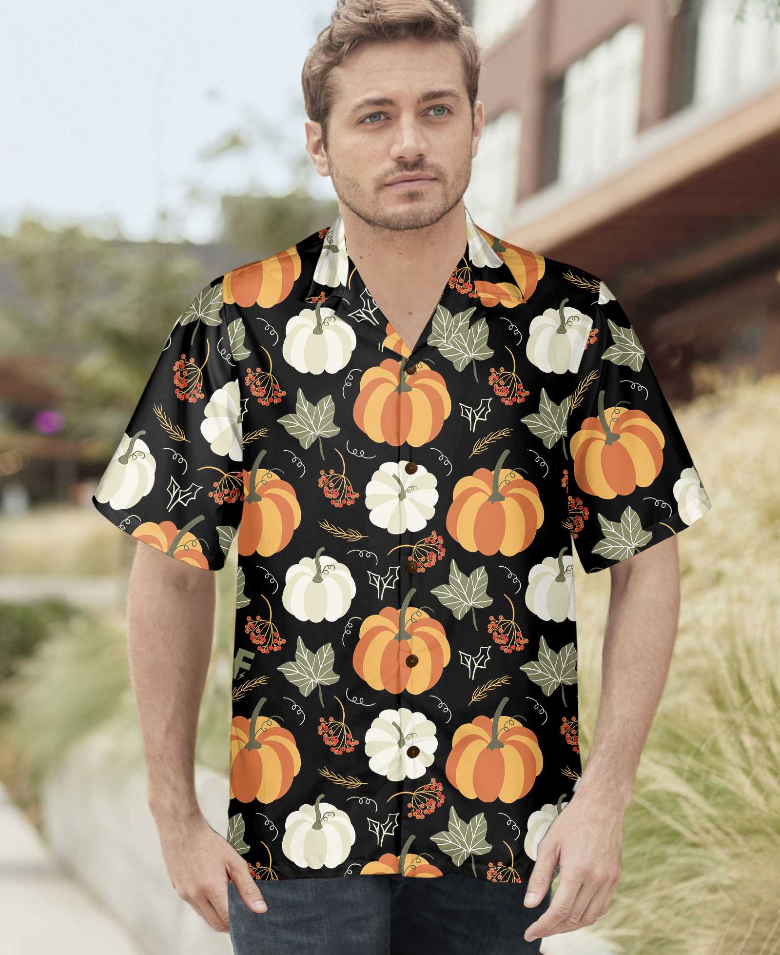 Fall Pumpkin Thanksgiving Hawaiian Shirt, Funny Thanksgiving Shirt, Unique Thanksgiving Gift Ideas