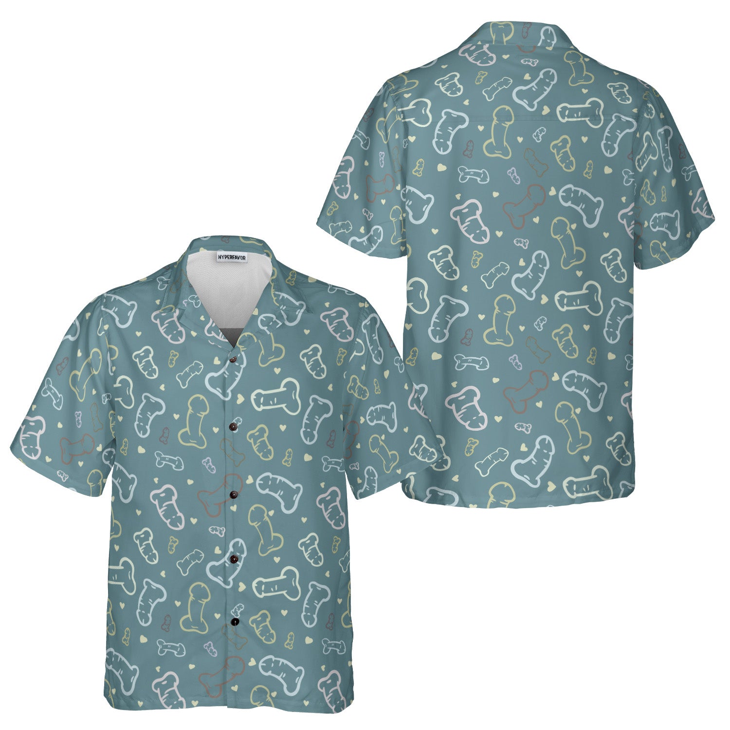 Funny Cute Symbols Abstract Seamless Pattern Hawaiian Shirt - HYPERFAVOR