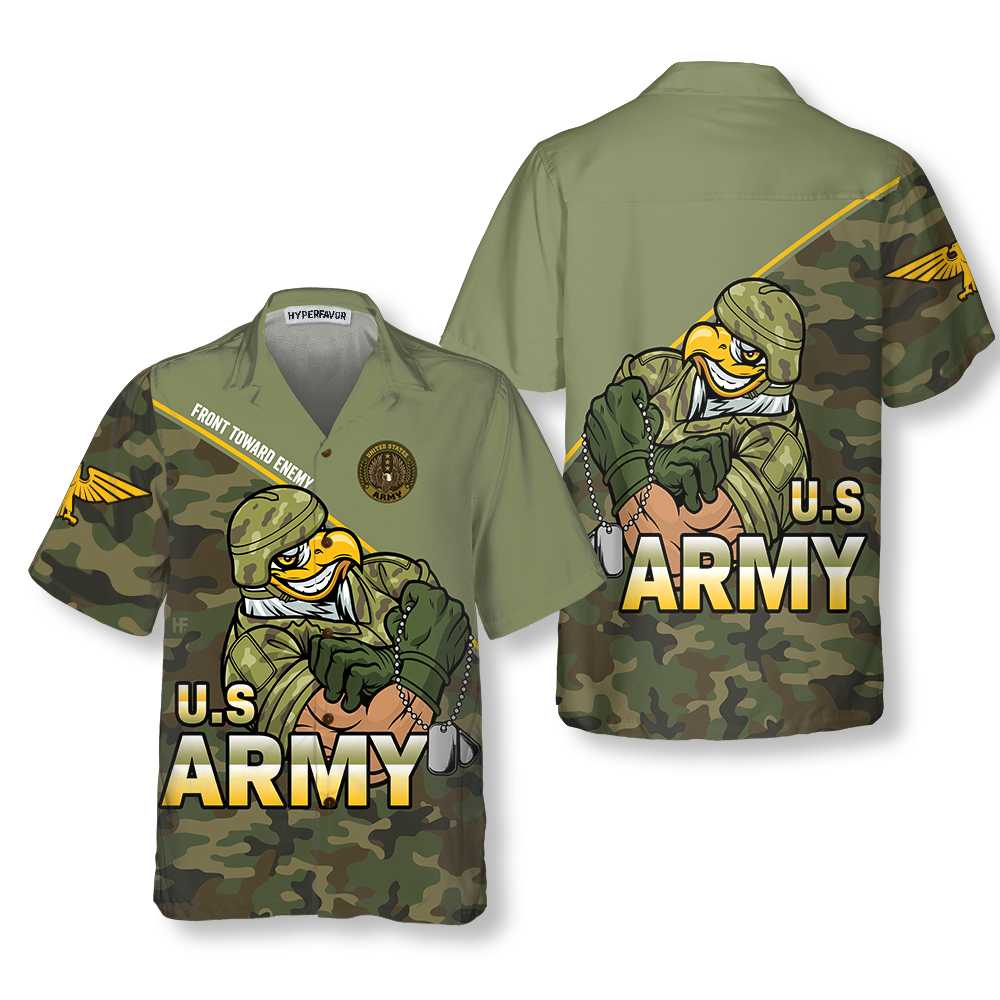 Front Toward Enemy U.S. Army Hawaiian Shirt, Proud Veteran Shirt, Best Gift For Army Veterans