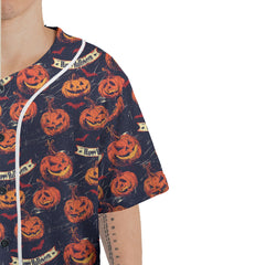 Fun Pumpkins Halloween,Trick Pumpkin Pattern For Men, For Woman Baseball Jersey - HYPERFAVOR