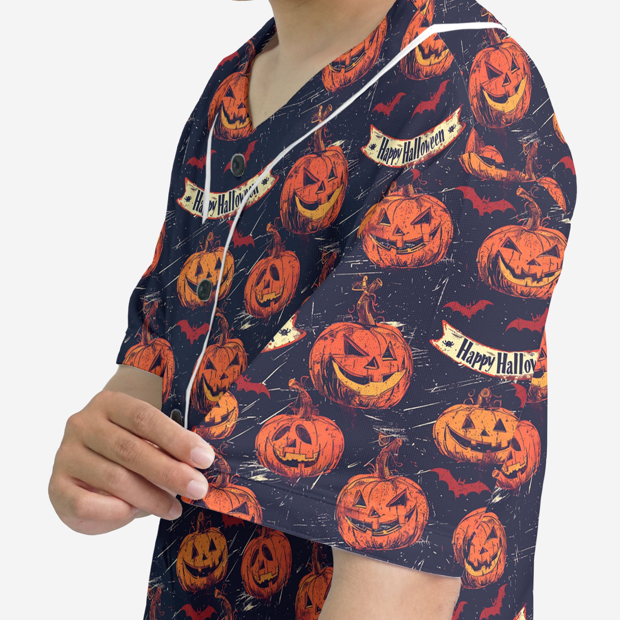 Fun Pumpkins Halloween,Trick Pumpkin Pattern For Men, For Woman Baseball Jersey - HYPERFAVOR