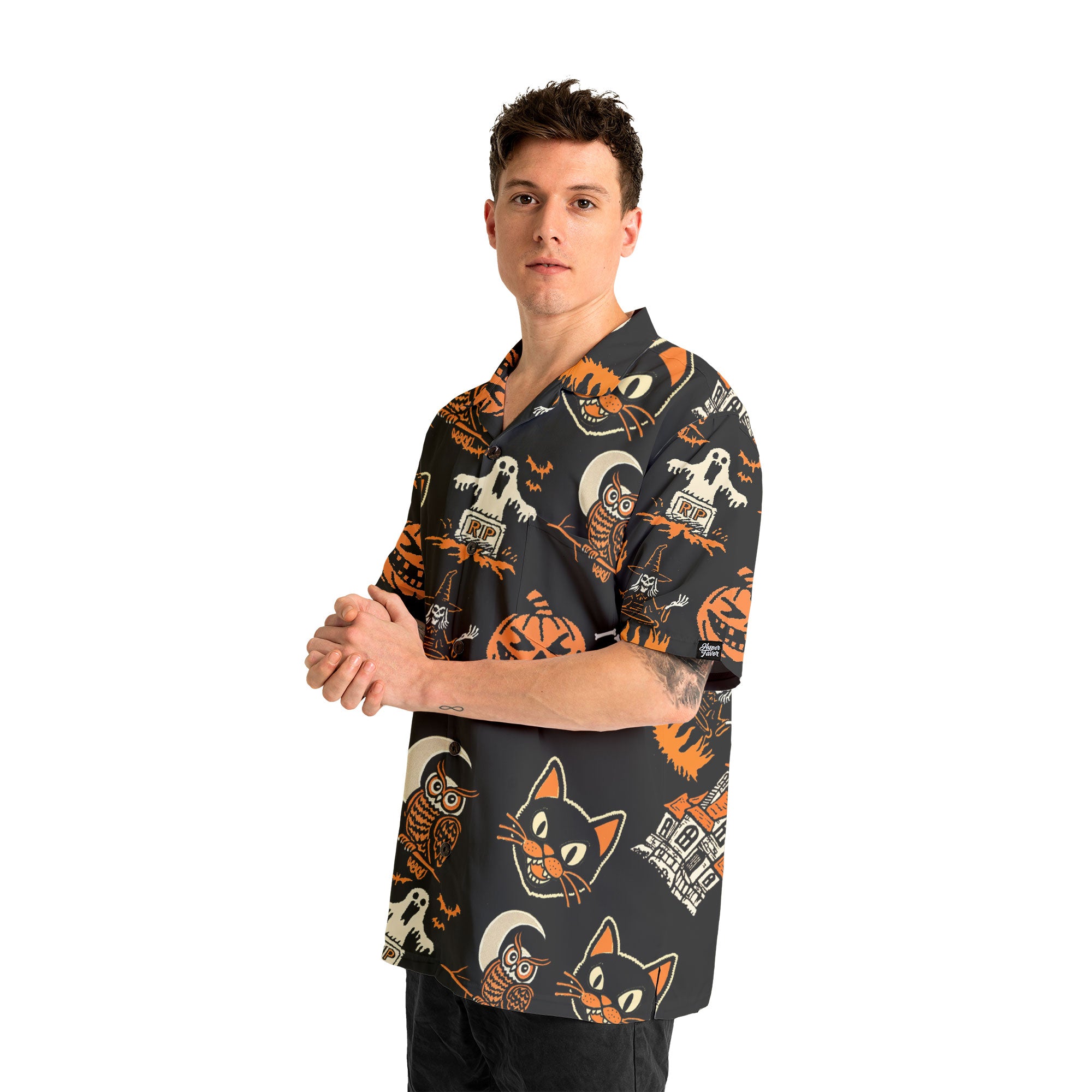 Funny Pumpkins Ghost Scary Halloween Pattern Hawaiian Shirt - HYPERFAVOR