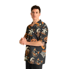 Funny Pumpkins Ghost Scary Halloween Pattern Hawaiian Shirt - HYPERFAVOR