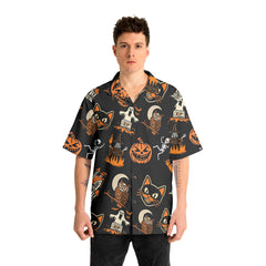 Funny Pumpkins Ghost Scary Halloween Pattern Hawaiian Shirt - HYPERFAVOR