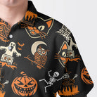 Funny Pumpkins Ghost Scary Halloween Pattern Polo Shirt - HYPERFAVOR