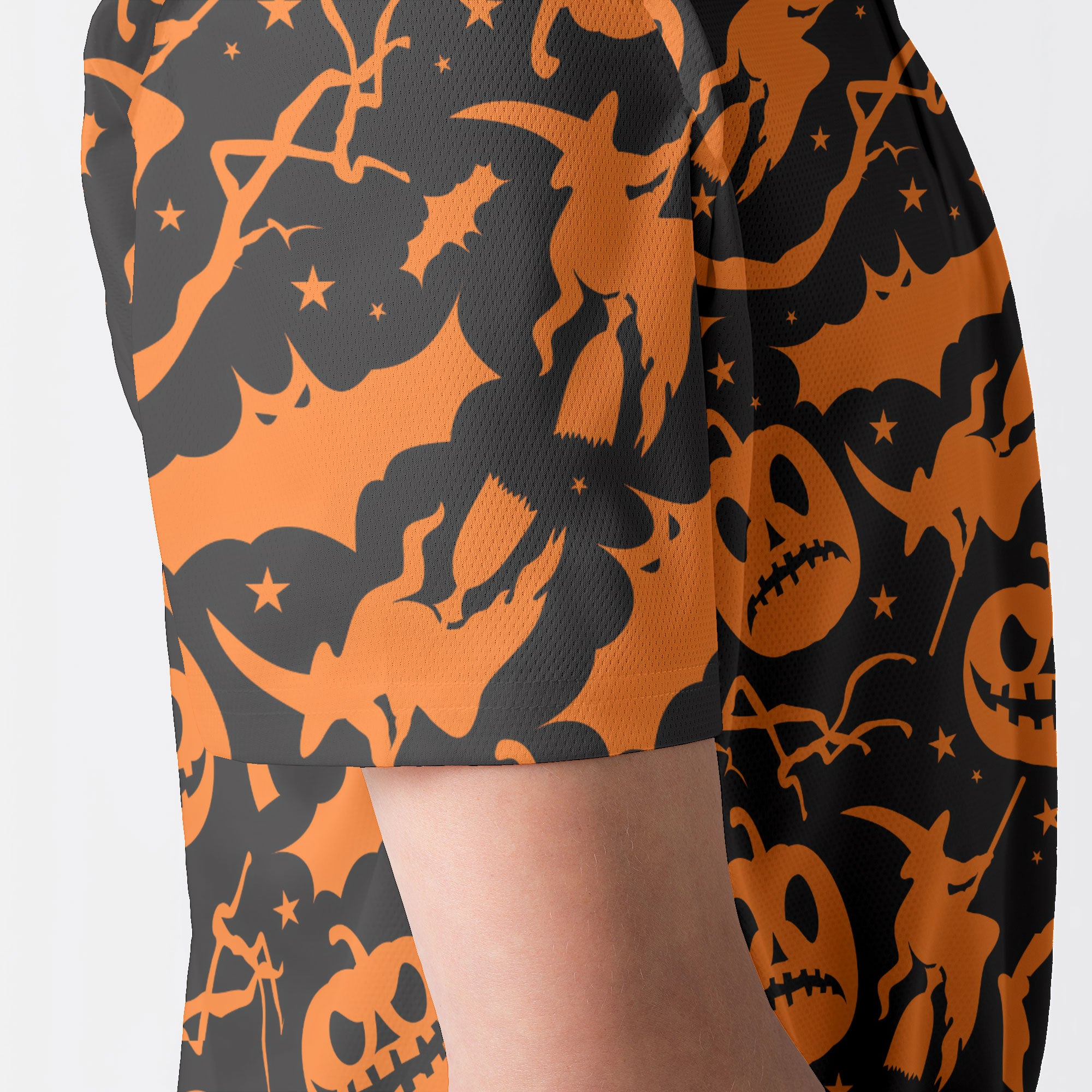 Funny Pumpkins & Witches Halloween Pattern Polo Shirt - HYPERFAVOR