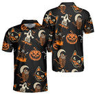 Funny Pumpkins Ghost Scary Halloween Pattern Polo Shirt - HYPERFAVOR
