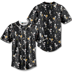 Funny Vintage Pattern Skull Dancing Halloween For Men, For Woman Baseball Jersey - HYPERFAVOR