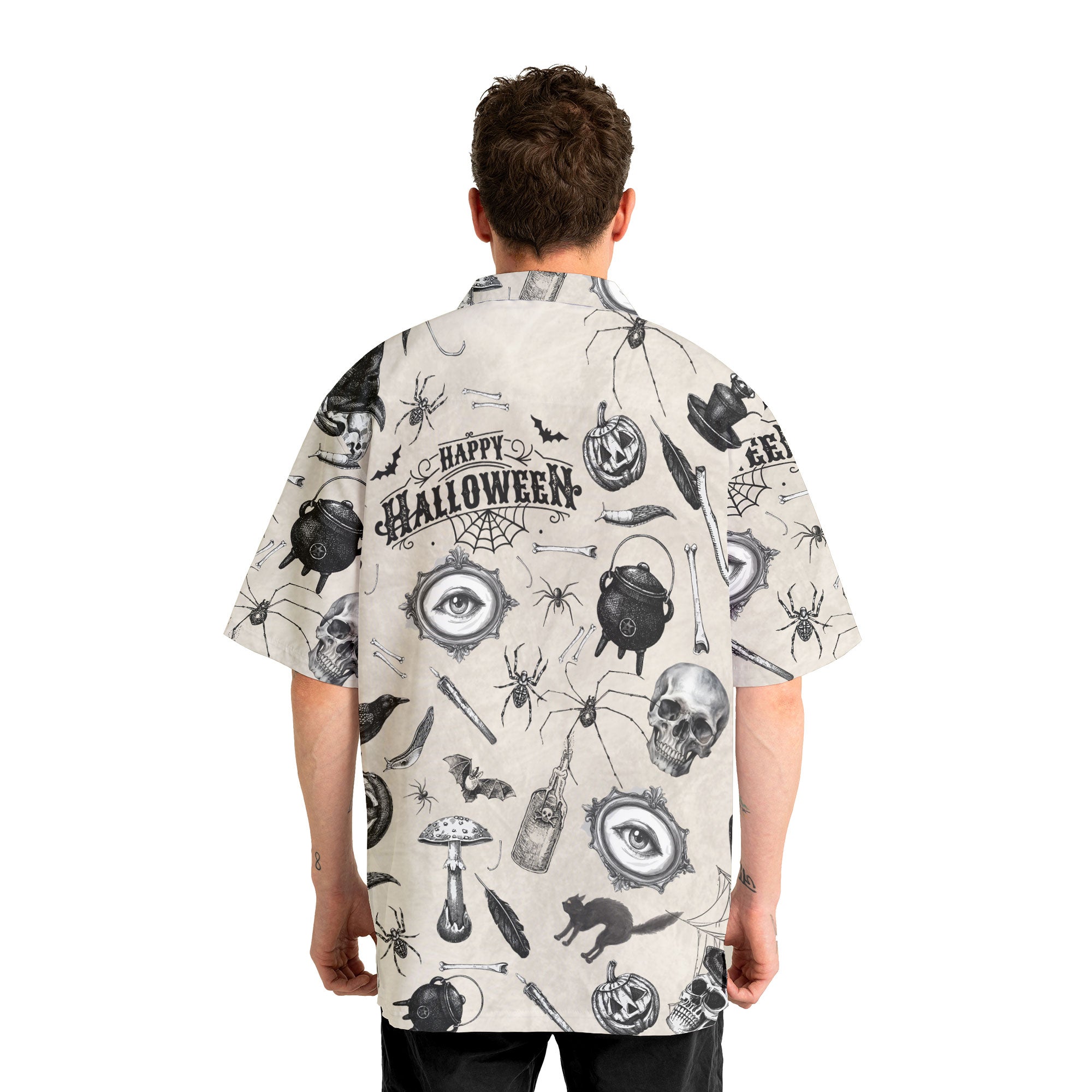 Funny Halloween Vintage Pattern Hawaiian Shirt - HYPERFAVOR