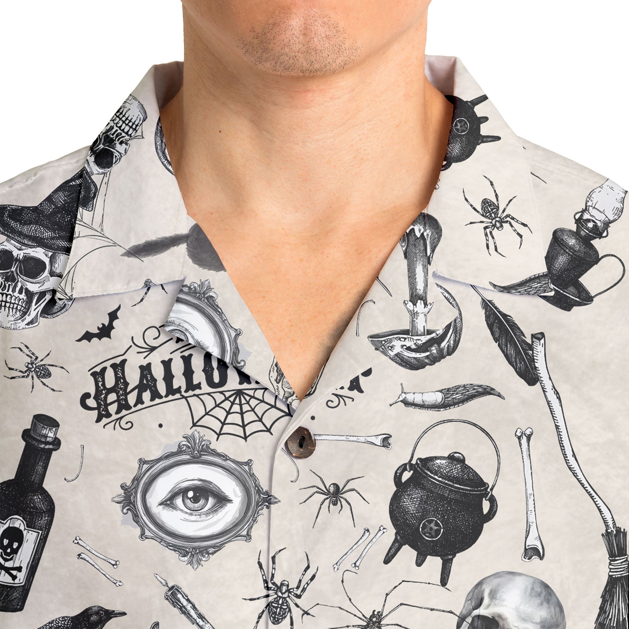 Funny Halloween Vintage Pattern Hawaiian Shirt - HYPERFAVOR