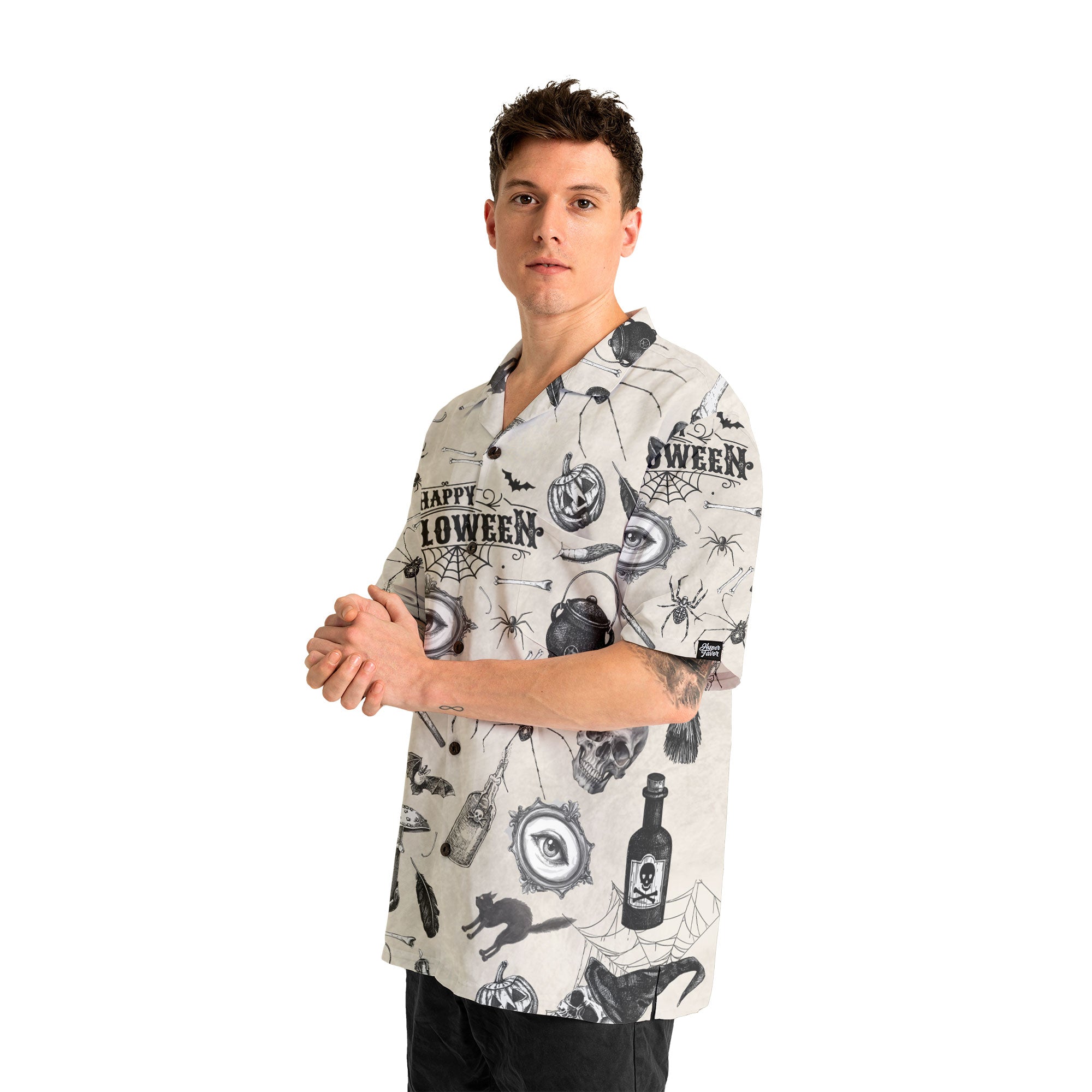 Funny Halloween Vintage Pattern Hawaiian Shirt - HYPERFAVOR