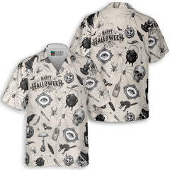 Funny Halloween Vintage Pattern Hawaiian Shirt - HYPERFAVOR