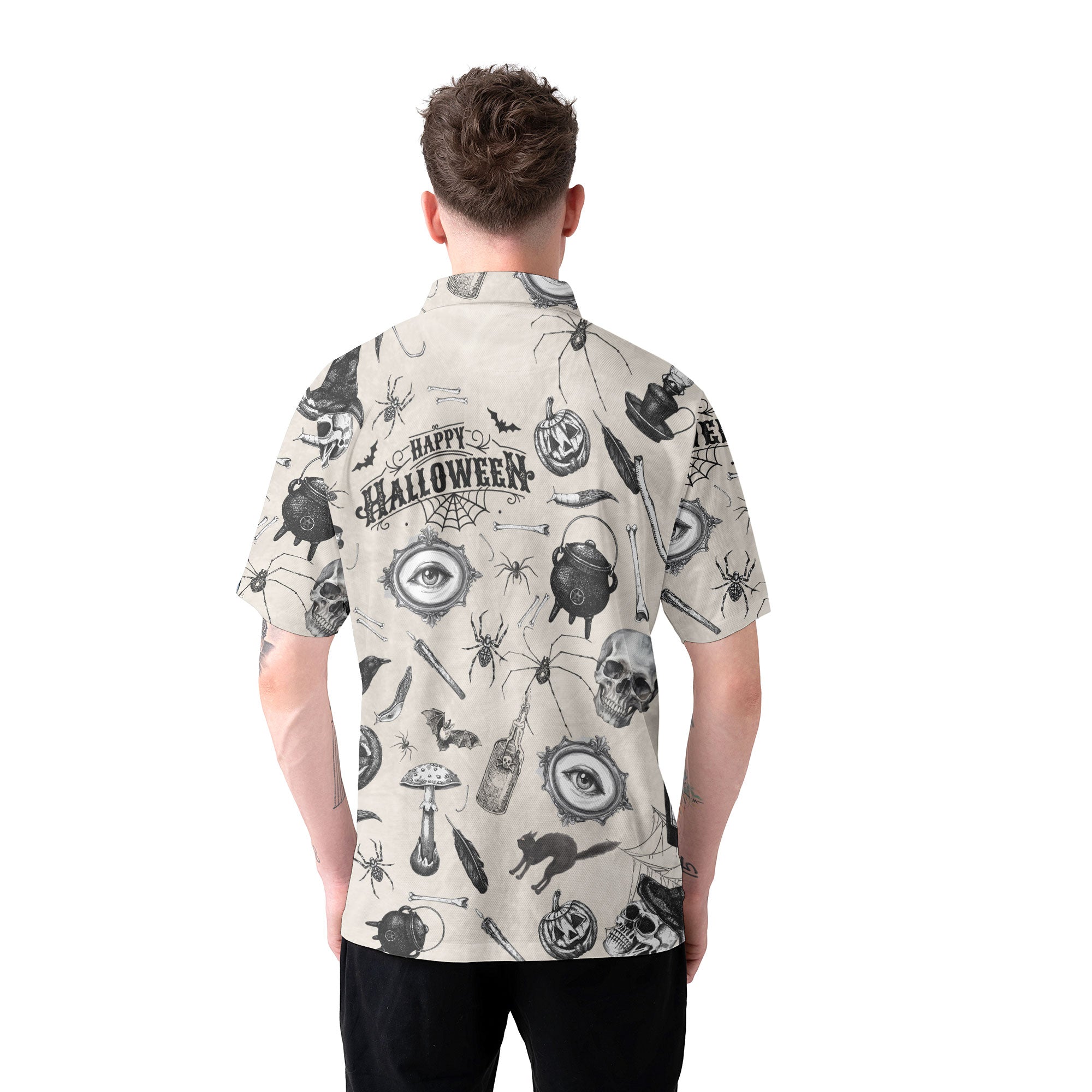 Funny Halloween Vintage Pattern Polo Shirt - HYPERFAVOR