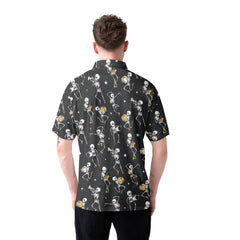 Funny Vintage Skull Dancing Halloween Men Polo Shirt - HYPERFAVOR