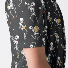 Funny Vintage Skull Dancing Halloween Men Polo Shirt - HYPERFAVOR