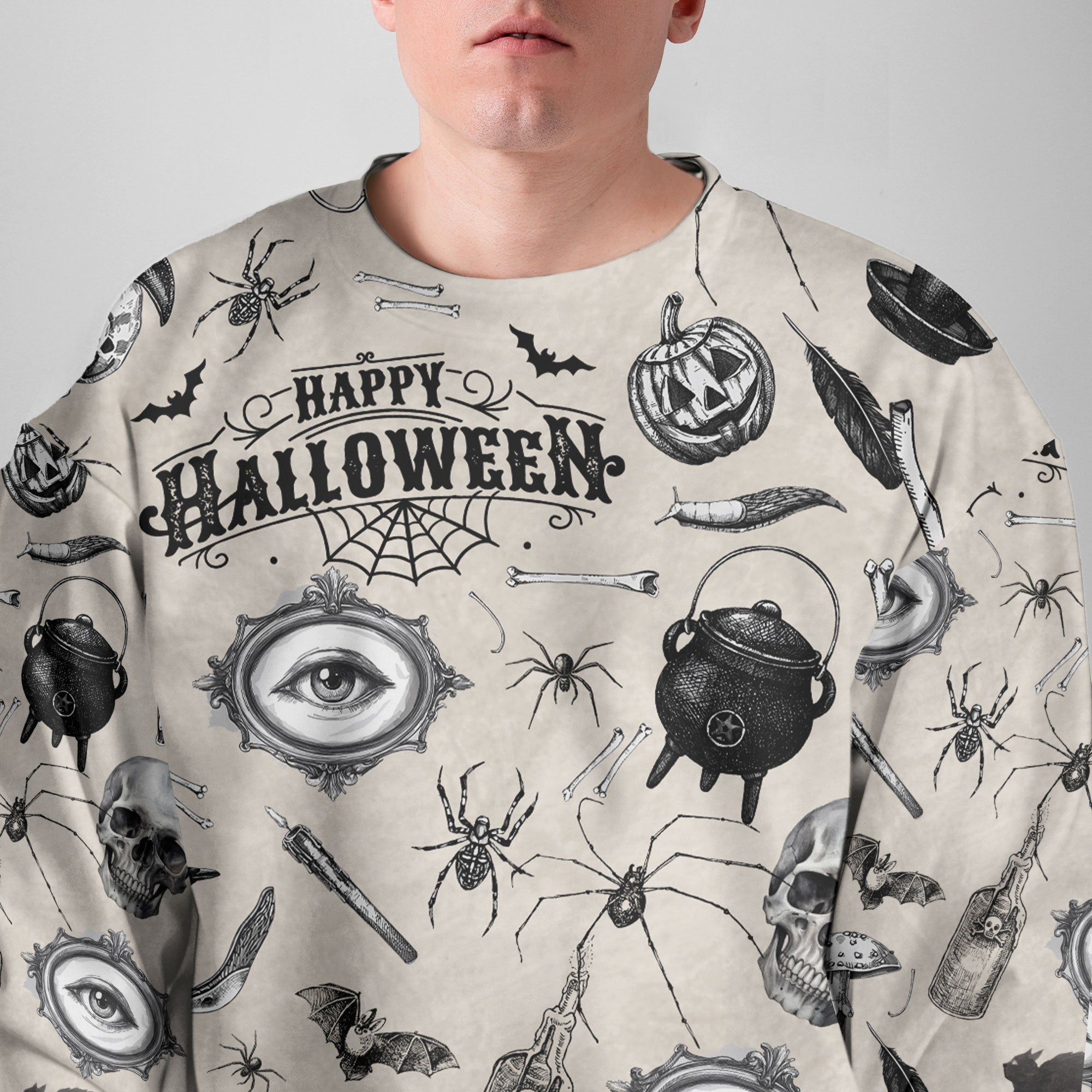 Funny Halloween Vintage Pattern Sweatshirt - HYPERFAVOR