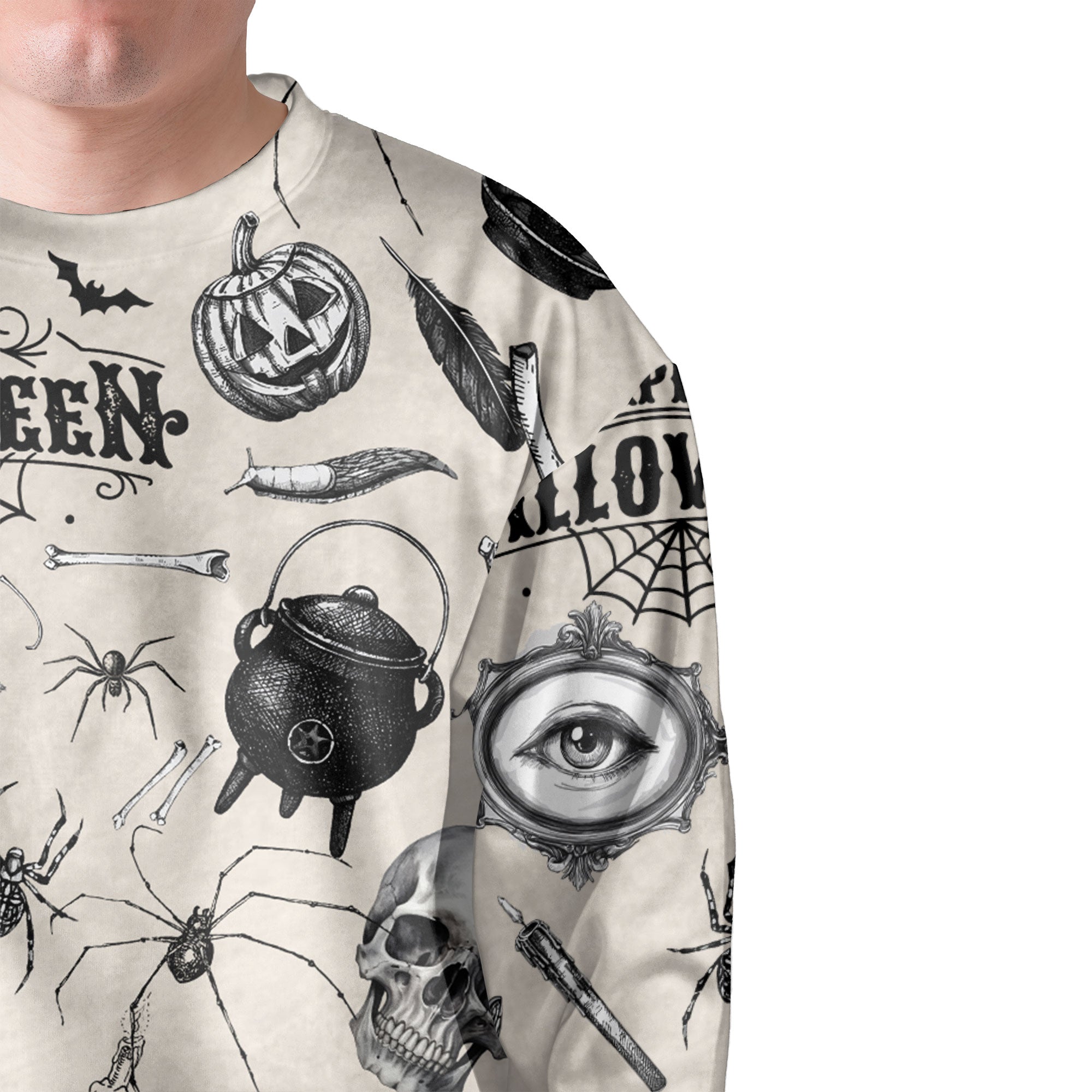 Funny Halloween Vintage Pattern Sweatshirt - HYPERFAVOR