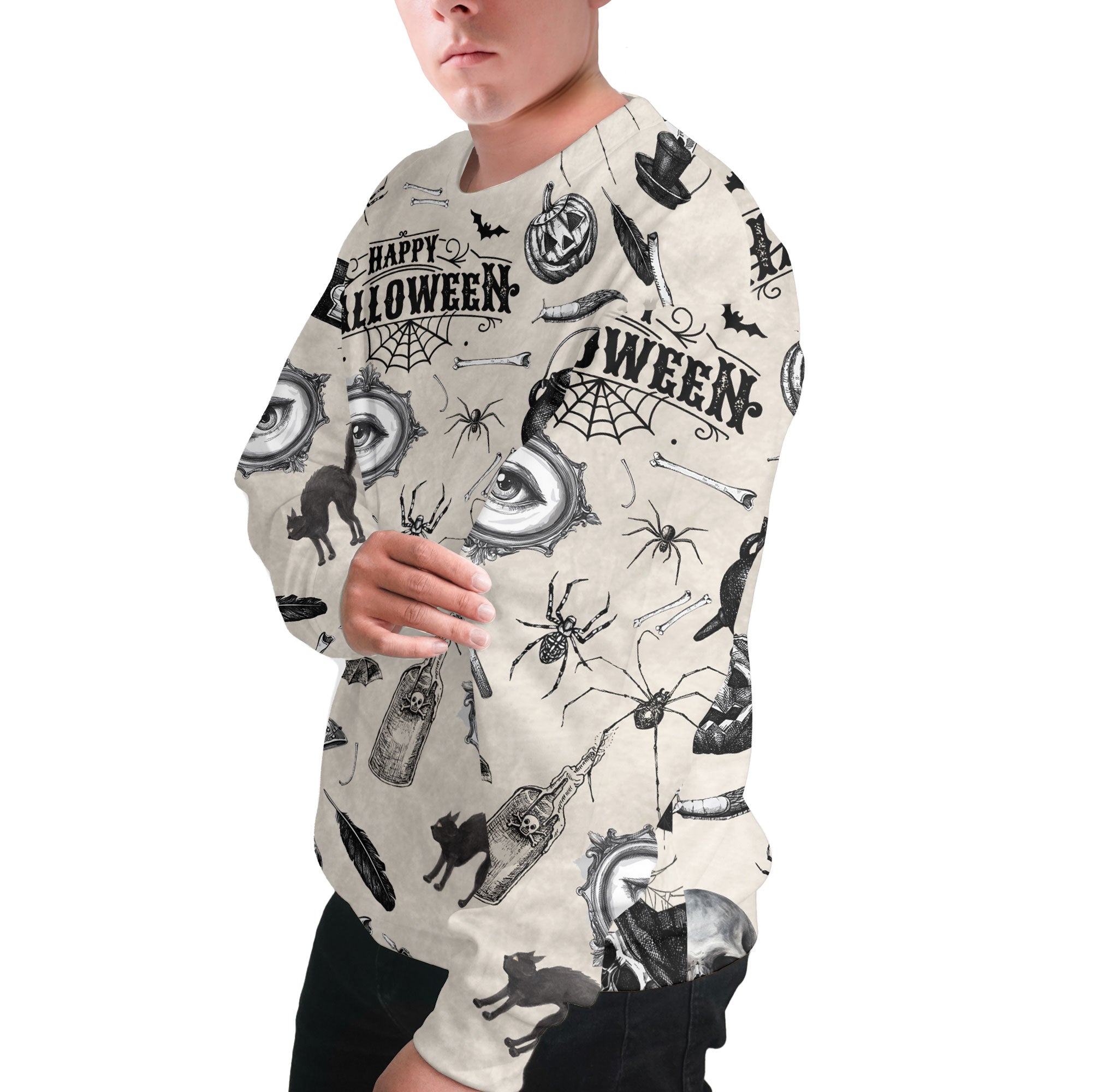 Funny Halloween Vintage Pattern Sweatshirt - HYPERFAVOR