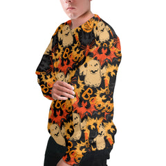 Funny Pumpkins Ghost Boo Halloween Abstract Seamless Pattern Sweatshirt - HYPERFAVOR