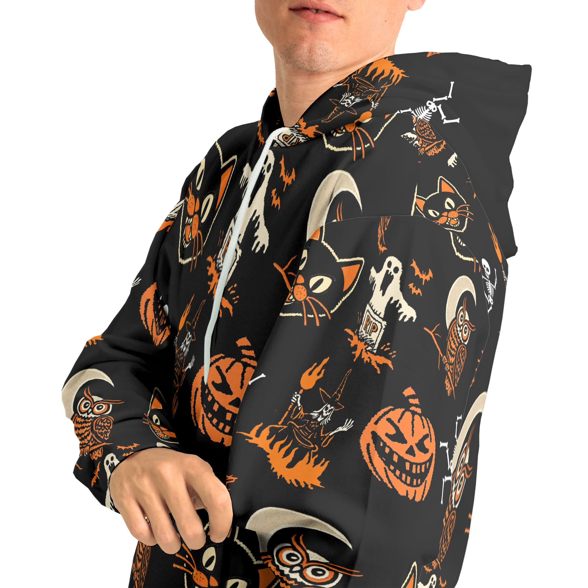 Funny Pumpkins Ghost Scary Halloween Pattern Hoodie - HYPERFAVOR