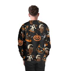 Funny Pumpkins Ghost Scary Halloween Pattern Sweatshirt - HYPERFAVOR