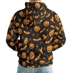 Funny Pumpkins Halloween Seamless Pattern Hoodie - HYPERFAVOR