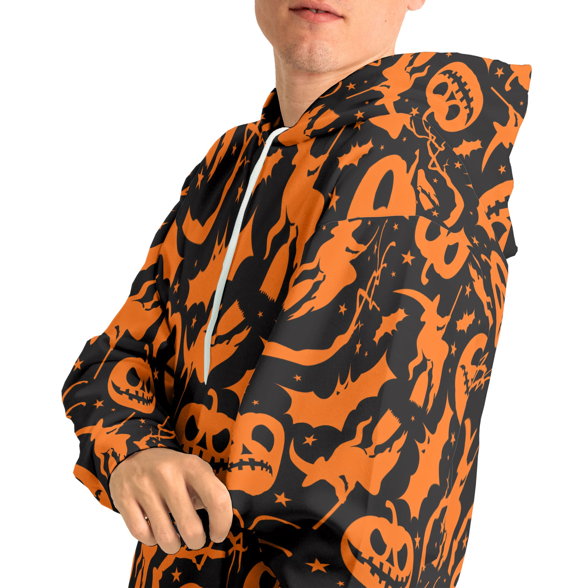 Funny Pumpkins & Witches Halloween Pattern Hoodie - HYPERFAVOR