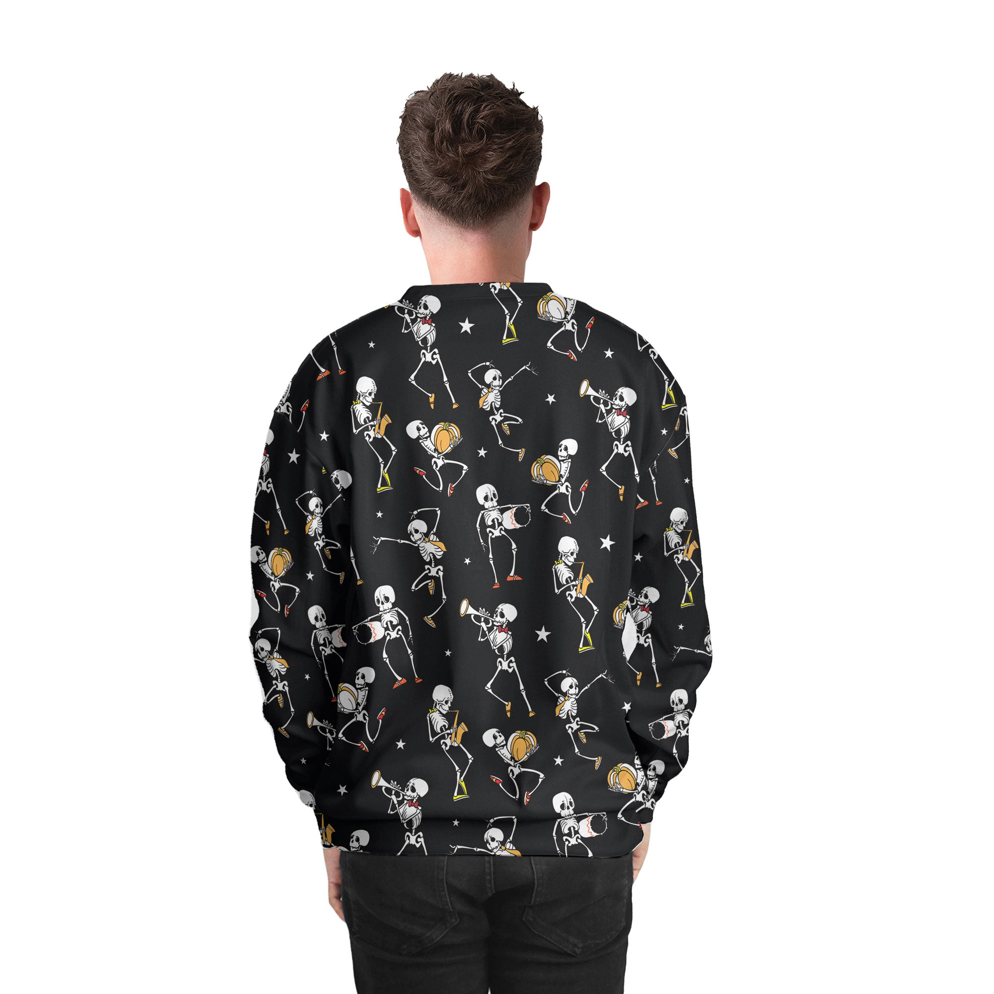 Funny Vintage Pattern Skull Dancing Halloween For Men, For Woman Sweatshirt - HYPERFAVOR